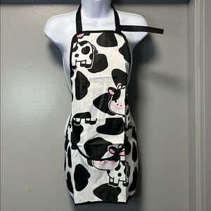 Kids 4 Pc Cow Print Apron and Chef Hat Set